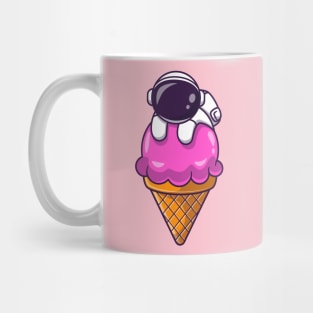 Astronaut On Ice Cream Cone Cartoon Mug